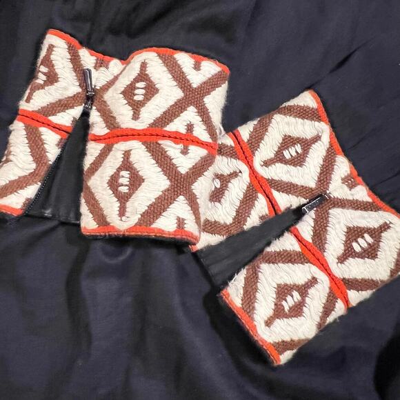 Tory Burch Embroidered Navy Tunic Size 6 Lightweight Sheer Casual Boho Beachy - Picture 5 of 8